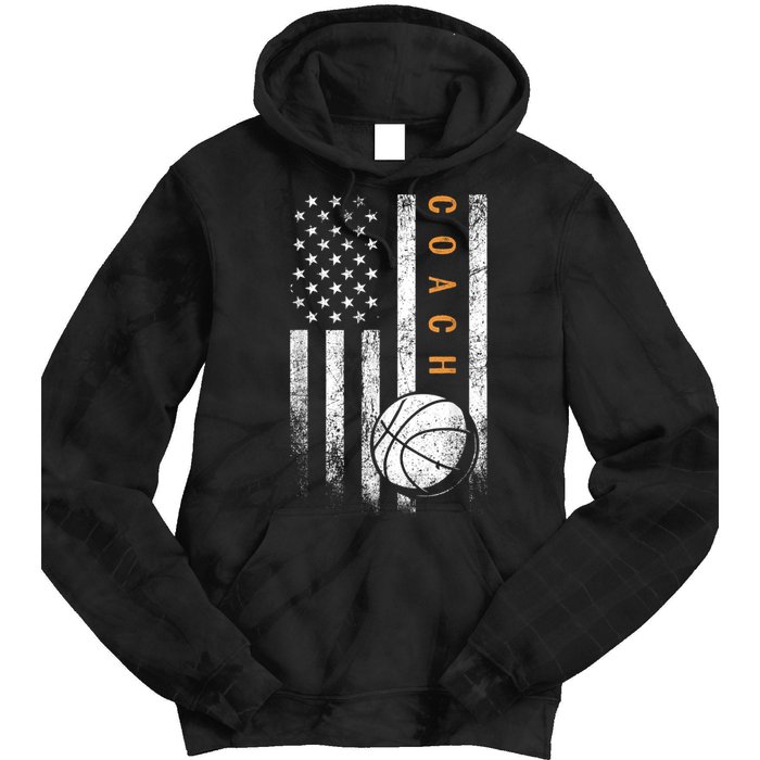 Basketball Coach American Flag Basketball Trainer Coaching Tie Dye Hoodie