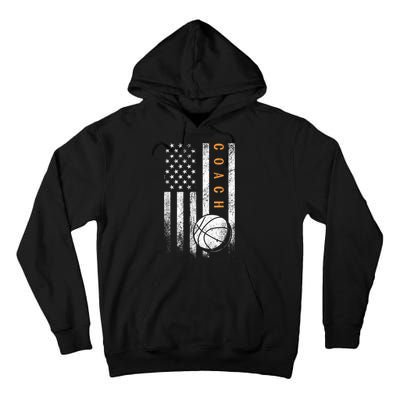 Basketball Coach American Flag Basketball Trainer Coaching Tall Hoodie