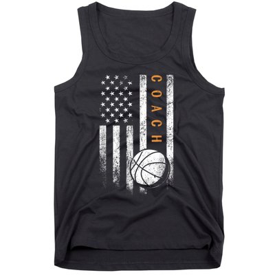 Basketball Coach American Flag Basketball Trainer Coaching Tank Top