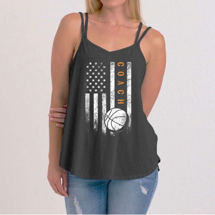 Basketball Coach American Flag Basketball Trainer Coaching Women's Strappy Tank