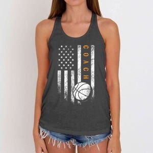 Basketball Coach American Flag Basketball Trainer Coaching Women's Knotted Racerback Tank