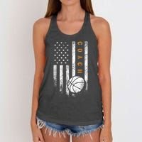 Basketball Coach American Flag Basketball Trainer Coaching Women's Knotted Racerback Tank