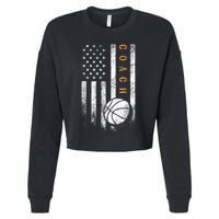 Basketball Coach American Flag Basketball Trainer Coaching Cropped Pullover Crew