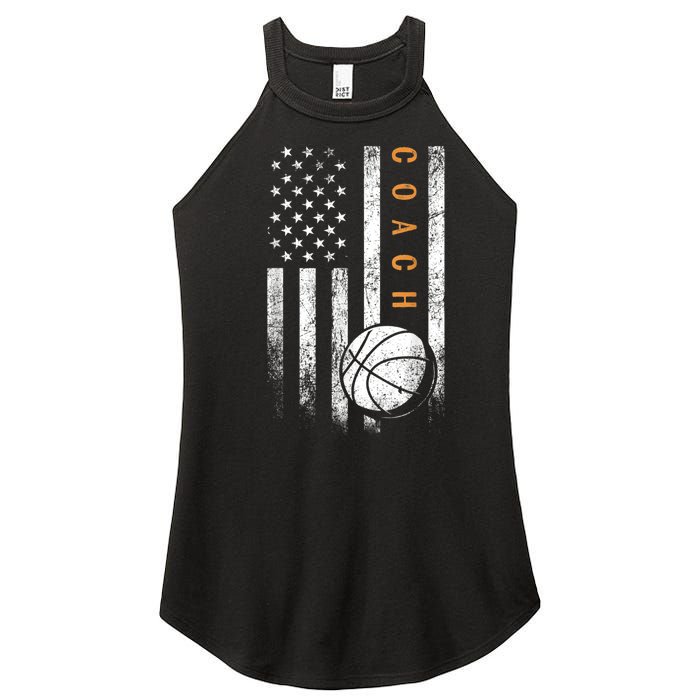 Basketball Coach American Flag Basketball Trainer Coaching Women's Perfect Tri Rocker Tank