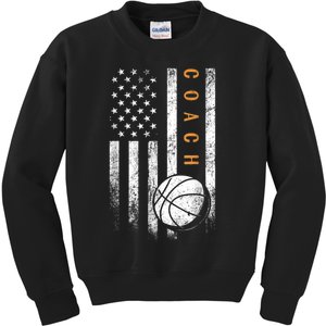 Basketball Coach American Flag Basketball Trainer Coaching Kids Sweatshirt