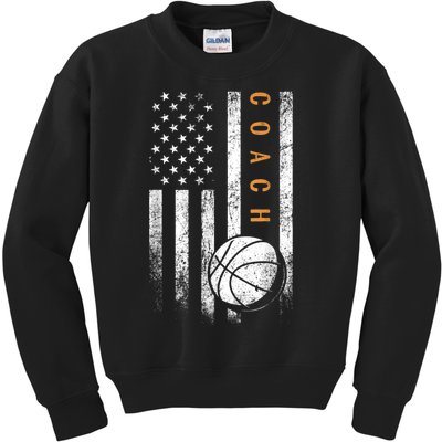 Basketball Coach American Flag Basketball Trainer Coaching Kids Sweatshirt