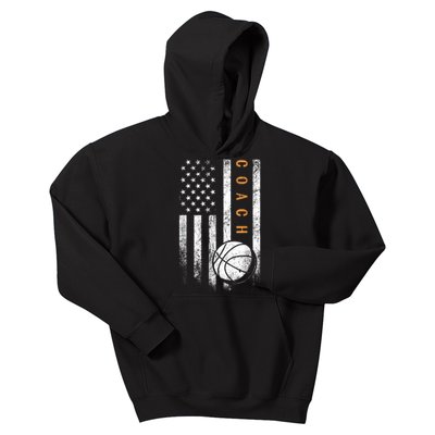 Basketball Coach American Flag Basketball Trainer Coaching Kids Hoodie