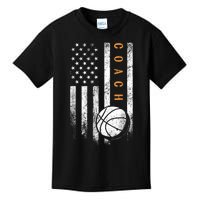 Basketball Coach American Flag Basketball Trainer Coaching Kids T-Shirt