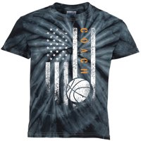 Basketball Coach American Flag Basketball Trainer Coaching Kids Tie-Dye T-Shirt