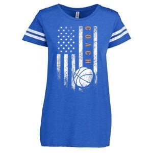 Basketball Coach American Flag Basketball Trainer Coaching Enza Ladies Jersey Football T-Shirt