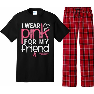 Breast Cancer Awareness I Wear Pink For My Friend Breast Cancer Pajama Set