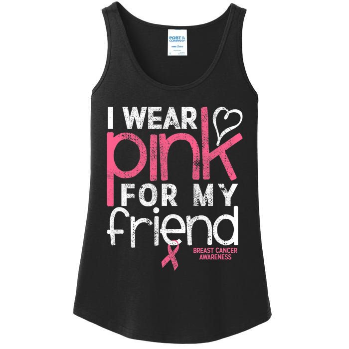 Breast Cancer Awareness I Wear Pink For My Friend Breast Cancer Ladies Essential Tank