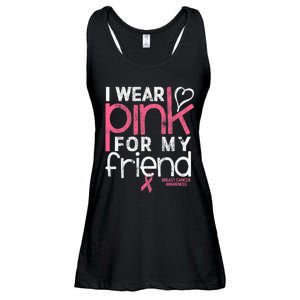 Breast Cancer Awareness I Wear Pink For My Friend Breast Cancer Ladies Essential Flowy Tank