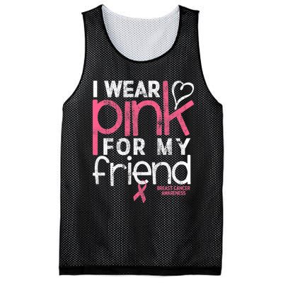 Breast Cancer Awareness I Wear Pink For My Friend Breast Cancer Mesh Reversible Basketball Jersey Tank