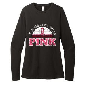 Breast Cancer Awareness Pumpkin Gift In October We Wear Pink Womens CVC Long Sleeve Shirt