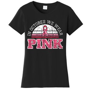 Breast Cancer Awareness Pumpkin Gift In October We Wear Pink Women's T-Shirt