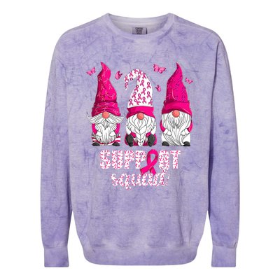 Breast Cancer Awareness For Gnomes Support Squad Colorblast Crewneck Sweatshirt