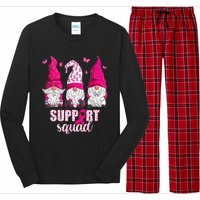 Breast Cancer Awareness For Gnomes Support Squad Long Sleeve Pajama Set