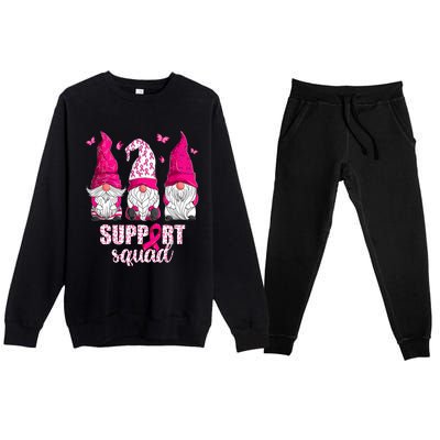 Breast Cancer Awareness For Gnomes Support Squad Premium Crewneck Sweatsuit Set