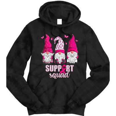 Breast Cancer Awareness For Gnomes Support Squad Tie Dye Hoodie