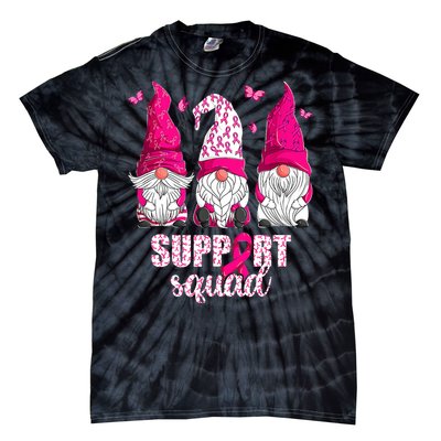 Breast Cancer Awareness For Gnomes Support Squad Tie-Dye T-Shirt