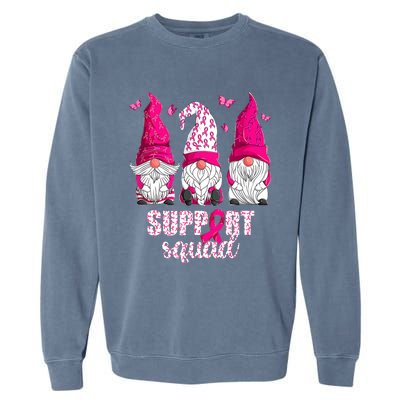 Breast Cancer Awareness For Gnomes Support Squad Garment-Dyed Sweatshirt