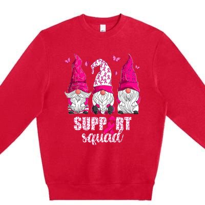 Breast Cancer Awareness For Gnomes Support Squad Premium Crewneck Sweatshirt