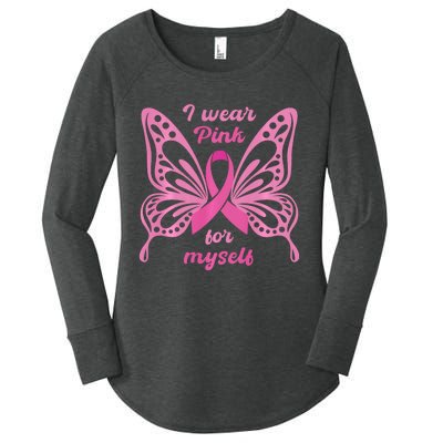 Breast Cancer Awareness Butterfly I Wear P.I.N.K For Myself Women's Perfect Tri Tunic Long Sleeve Shirt