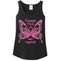 Breast Cancer Awareness Butterfly I Wear P.I.N.K For Myself Ladies Essential Tank