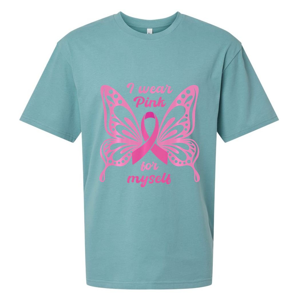 Breast Cancer Awareness Butterfly I Wear P.I.N.K For Myself Sueded Cloud Jersey T-Shirt
