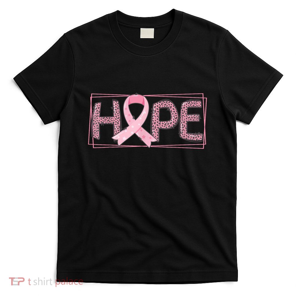 Breast Cancer Awareness Leopard Ribbon T-Shirt