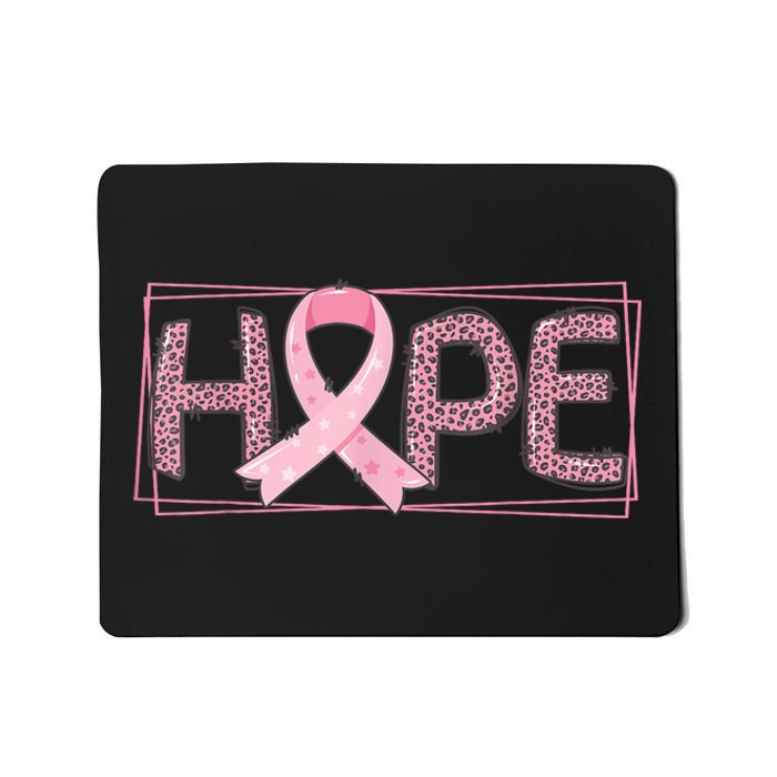 Breast Cancer Awareness Leopard Ribbon Mousepad