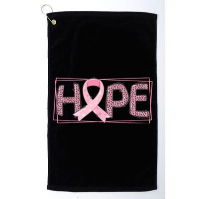 Breast Cancer Awareness Leopard Ribbon Platinum Collection Golf Towel