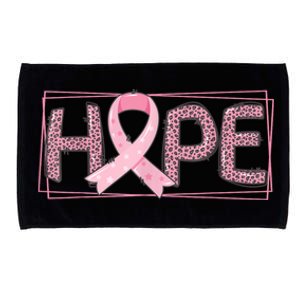 Breast Cancer Awareness Leopard Ribbon Microfiber Hand Towel