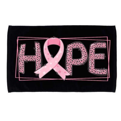 Breast Cancer Awareness Leopard Ribbon Microfiber Hand Towel