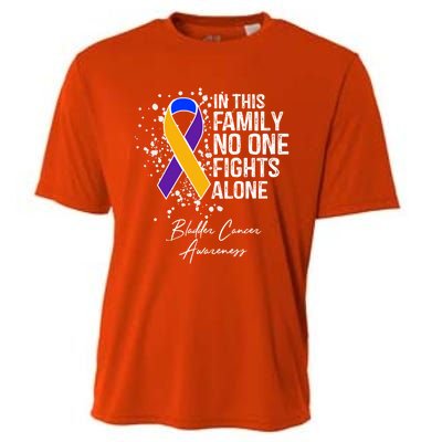 Bladder Cancer Awareness In This Family No One Fights Alone Great Gift Cooling Performance Crew T-Shirt