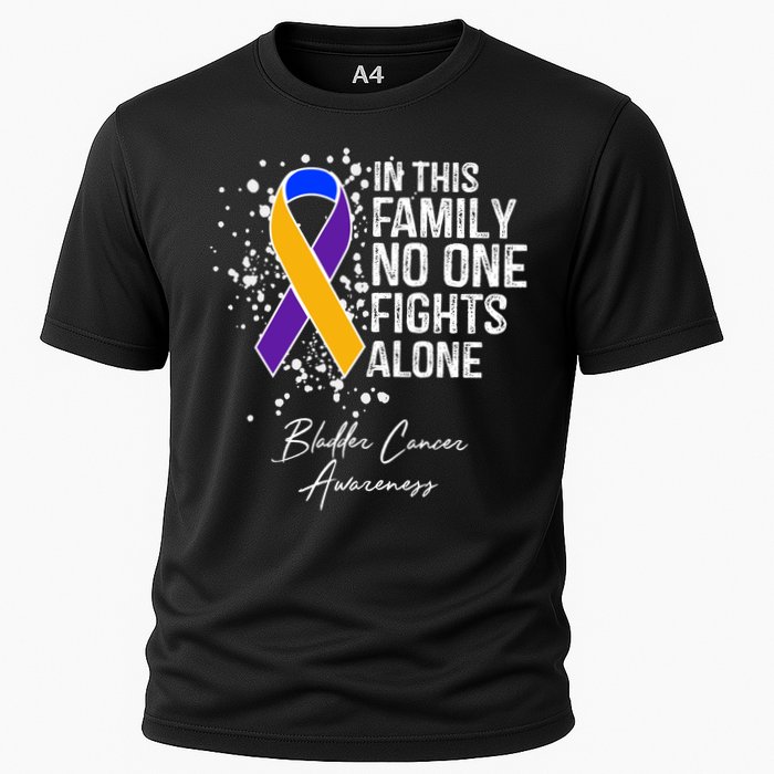 Bladder Cancer Awareness In This Family No One Fights Alone Great Gift Cooling Performance Crew T-Shirt