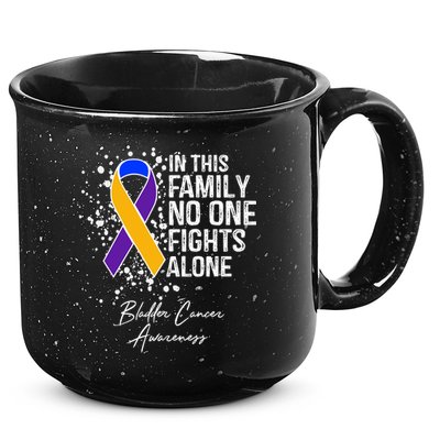 Bladder Cancer Awareness In This Family No One Fights Alone Great Gift 15oz Campfire Ceramic Mug