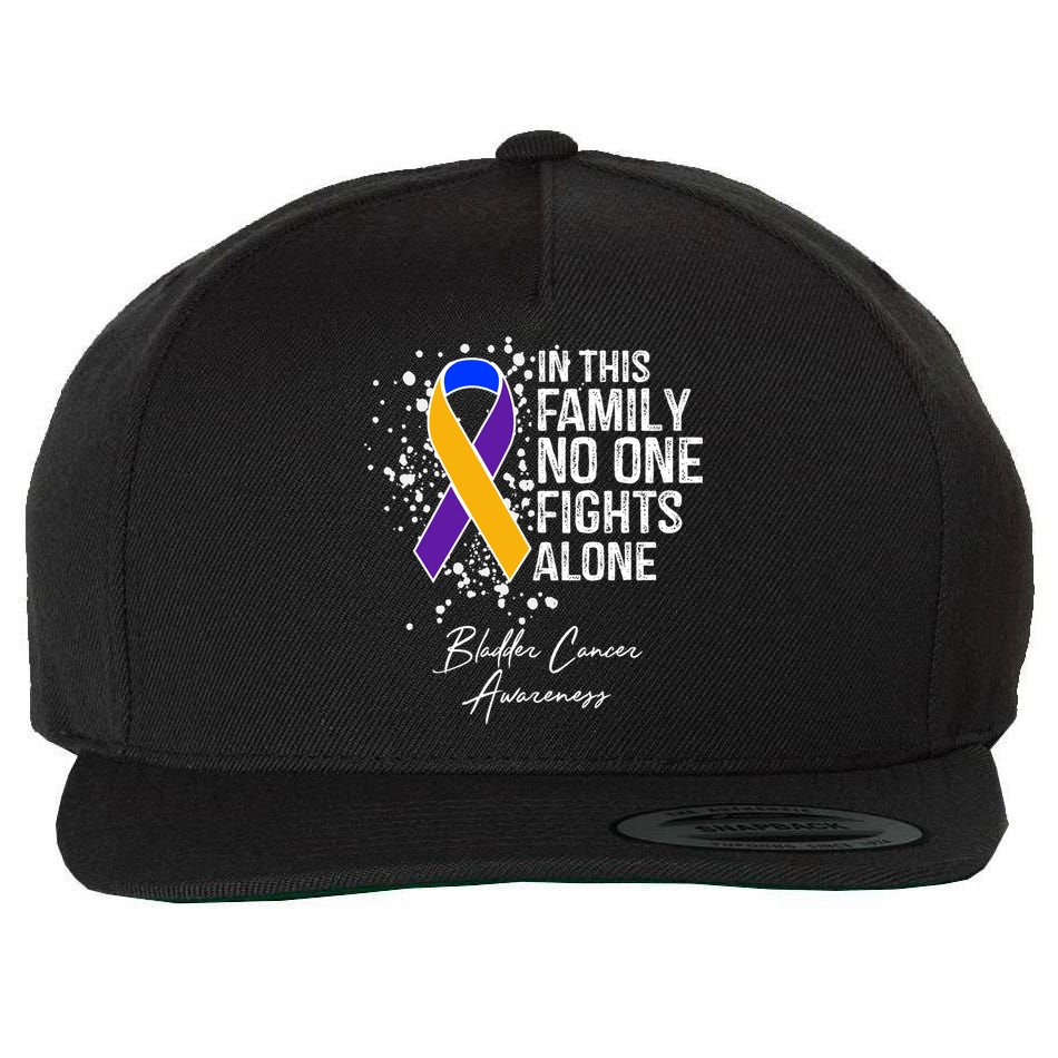 Bladder Cancer Awareness In This Family No One Fights Alone Great Gift Wool Snapback Cap