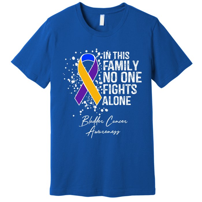 Bladder Cancer Awareness In This Family No One Fights Alone Great Gift Premium T-Shirt