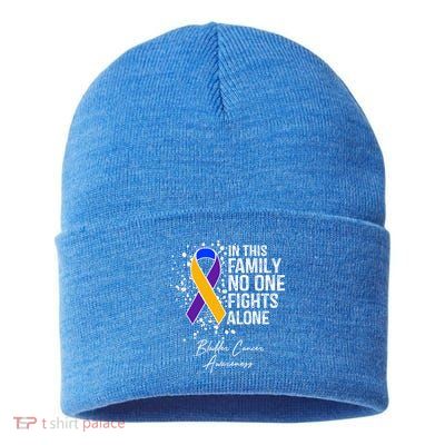 Bladder Cancer Awareness In This Family No One Fights Alone Great Gift Sustainable Knit Beanie