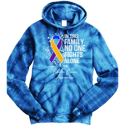Bladder Cancer Awareness In This Family No One Fights Alone Great Gift Tie Dye Hoodie