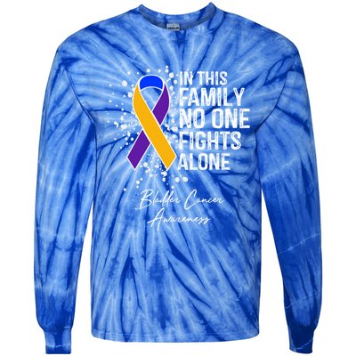 Bladder Cancer Awareness In This Family No One Fights Alone Great Gift Tie-Dye Long Sleeve Shirt