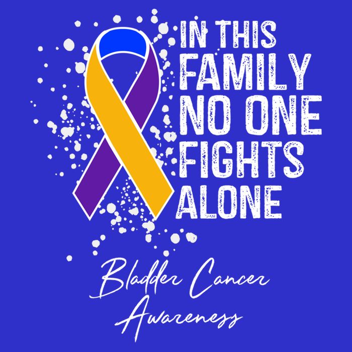 Bladder Cancer Awareness In This Family No One Fights Alone Great Gift Women's V-Neck T-Shirt