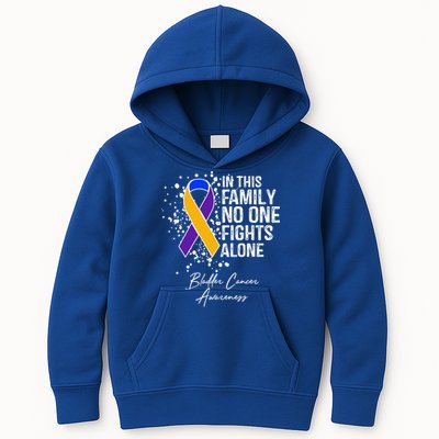 Bladder Cancer Awareness In This Family No One Fights Alone Great Gift Kids Hoodie