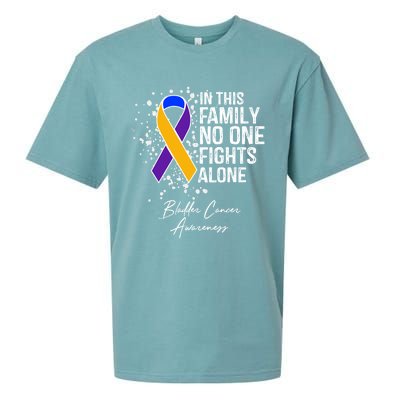 Bladder Cancer Awareness In This Family No One Fights Alone Great Gift Sueded Cloud Jersey T-Shirt