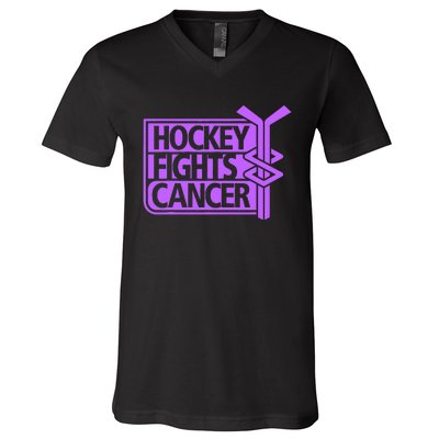 Breast Cancer Awareness Pink hockey stick V-Neck T-Shirt