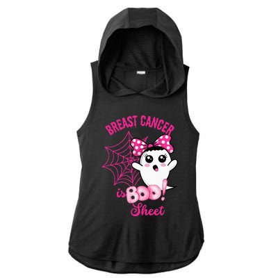 Breast Cancer Awareness Conquering The Boo Sheet Cancer Ladies PosiCharge Tri-Blend Wicking Draft Hoodie Tank