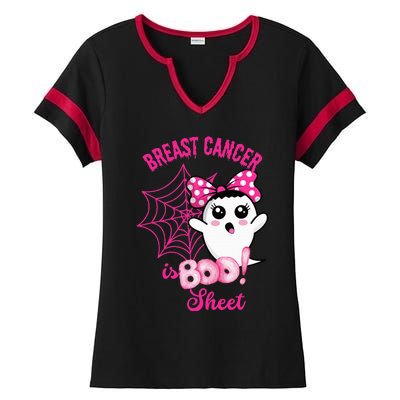 Breast Cancer Awareness Conquering The Boo Sheet Cancer Ladies Halftime Notch Neck Tee