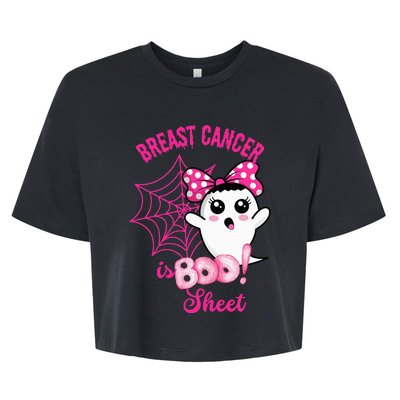 Breast Cancer Awareness Conquering The Boo Sheet Cancer Bella+Canvas Jersey Crop Tee